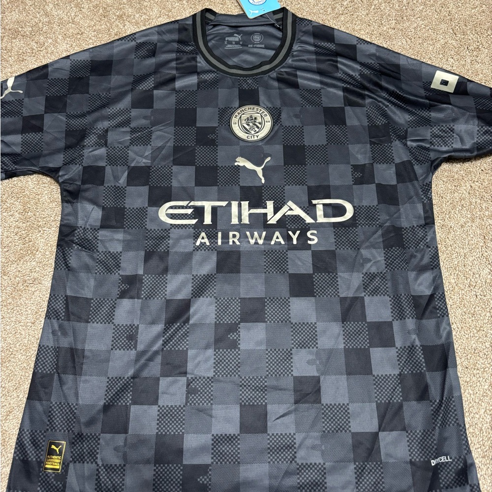 Puma Manchester City Checkered Soccer Jersey